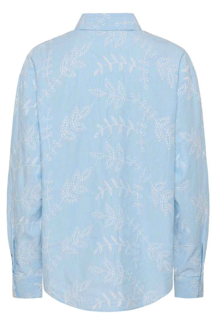 Marlee striped shirt - Pure cotton and delicate embroidery