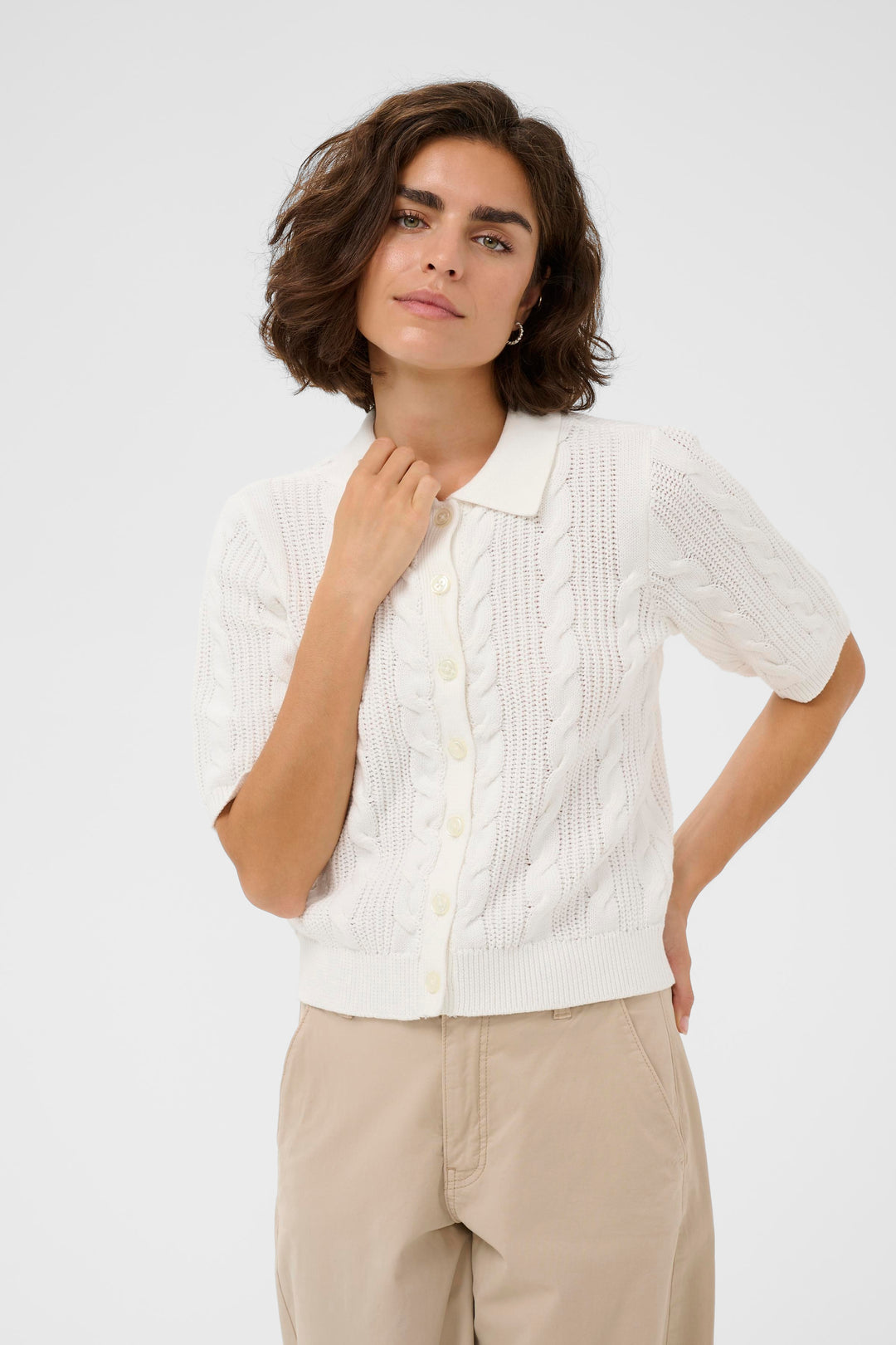 Cardigan manches courtes Blair – maille douce et silhouette fluide