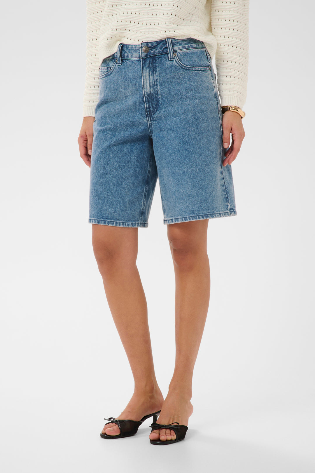 Bermuda en denim Vallis – Taille haute et confort absolu