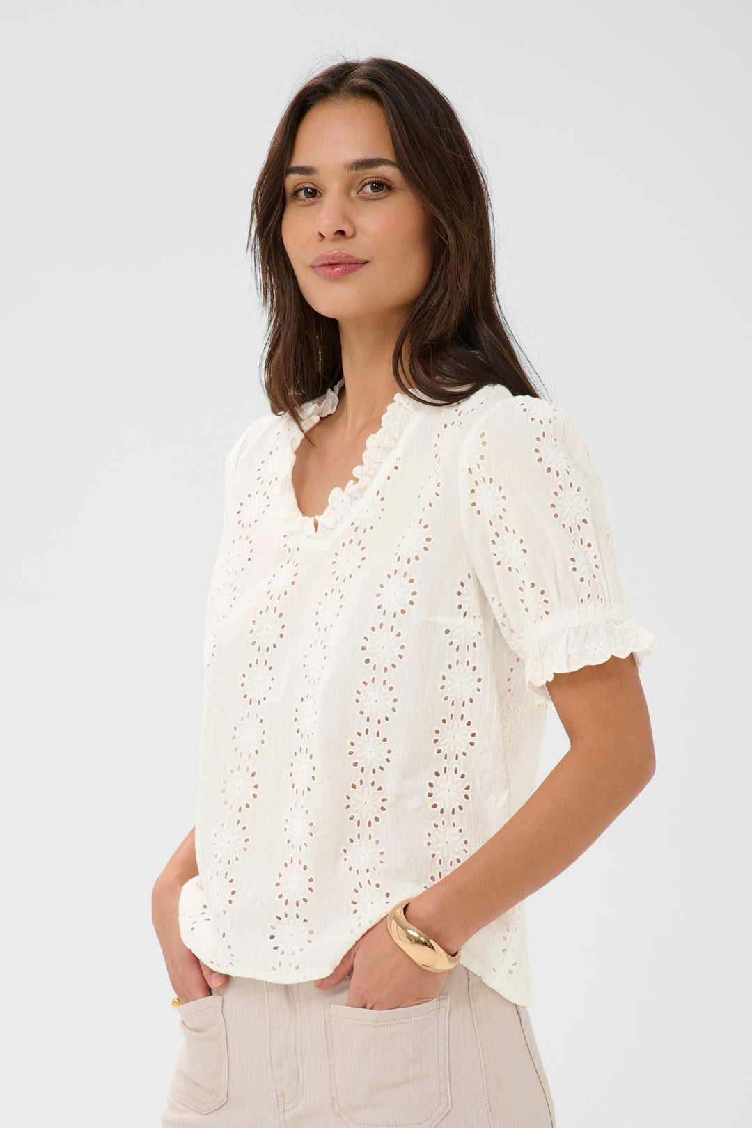 Dona Broderie Anglaise Blouse - Pure Cotton