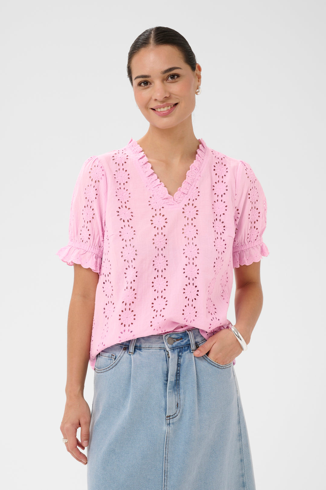 Dona Broderie Anglaise Blouse - Pure Cotton