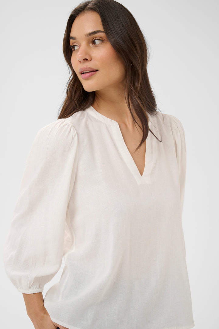 Blouse en lin Milia - Manches trois-quarts et col en V