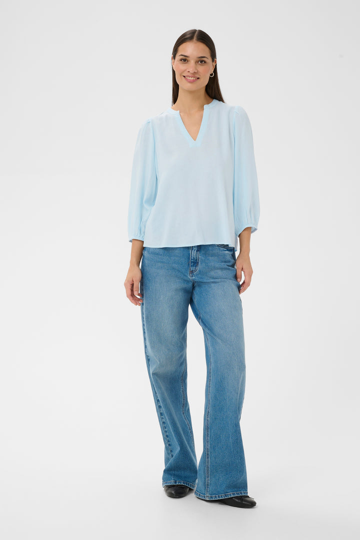 Blouse en lin Milia - Manches trois-quarts et col en V