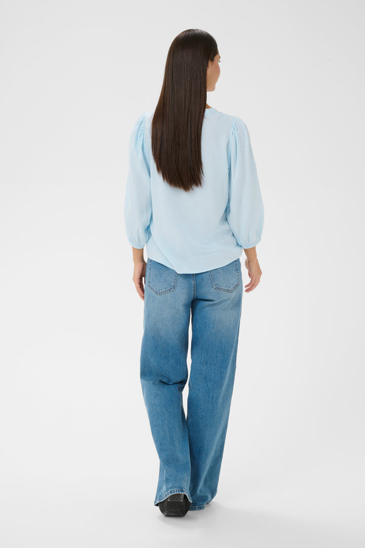 Blouse en lin Milia - Manches trois-quarts et col en V