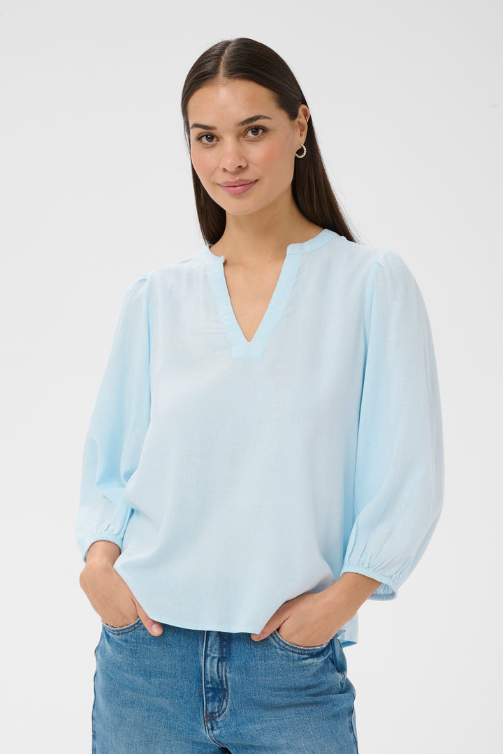 Blouse en lin Milia - Manches trois-quarts et col en V
