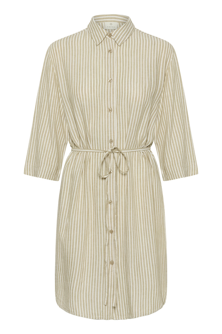 Robe chemise rayée Milia - En viscose LivaEco et lin