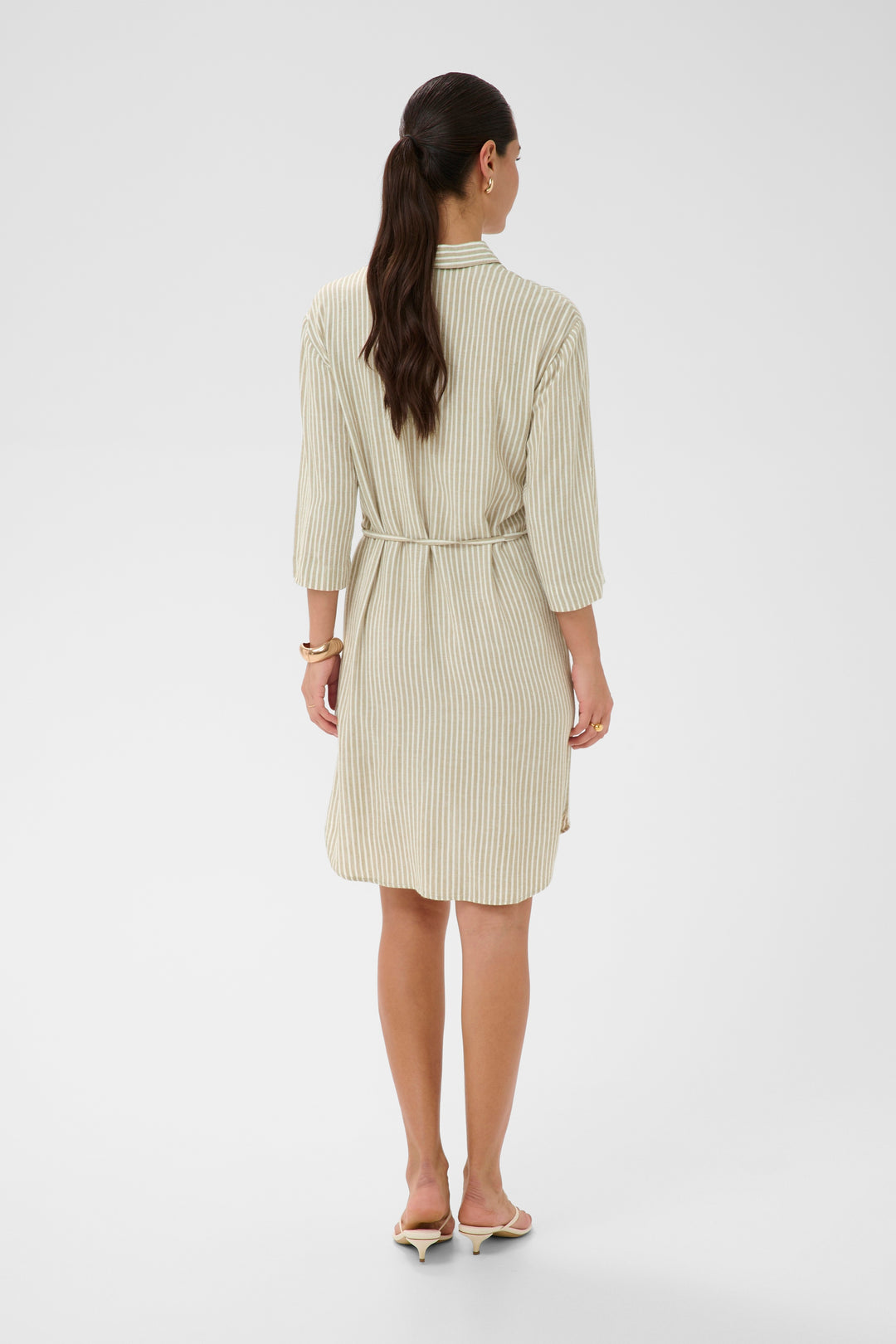 Robe chemise rayée Milia - En viscose LivaEco et lin