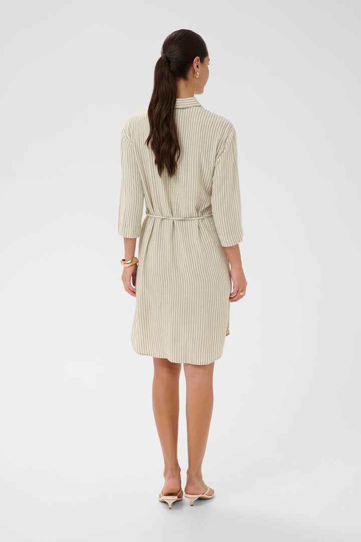 Robe chemise rayée Milia - En viscose LivaEco et lin