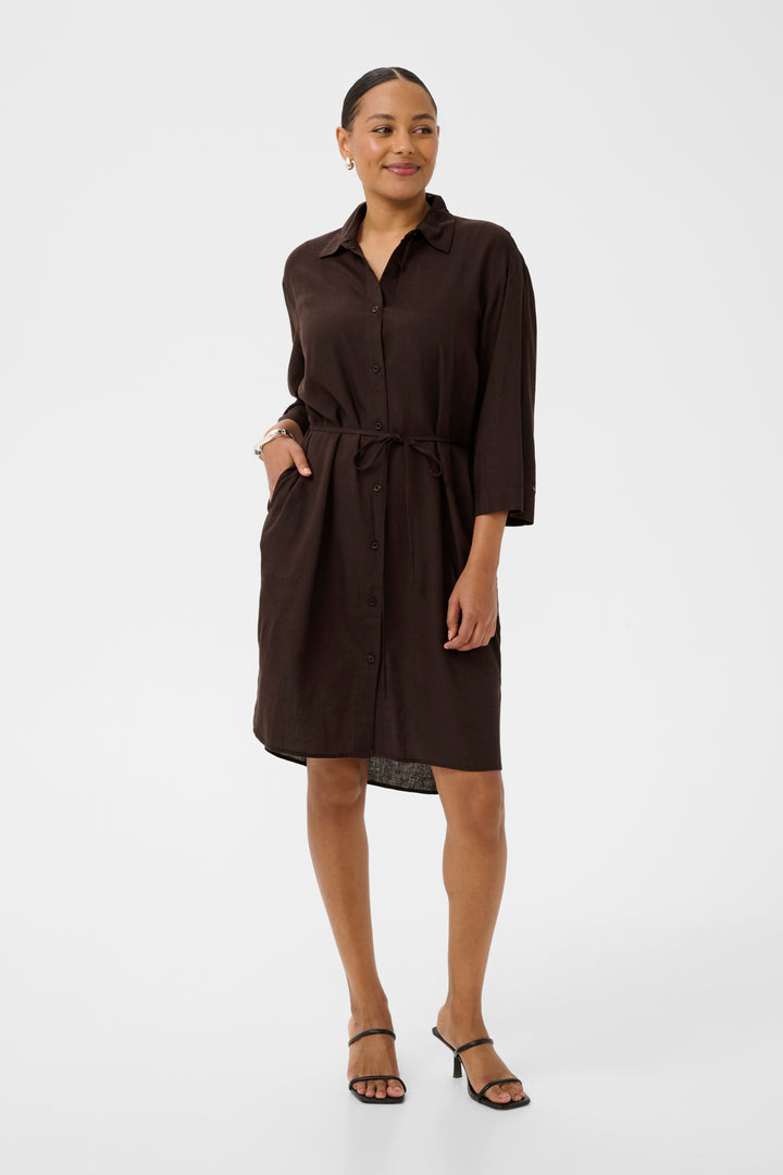 Robe chemise rayée Milia - En viscose LivaEco et lin