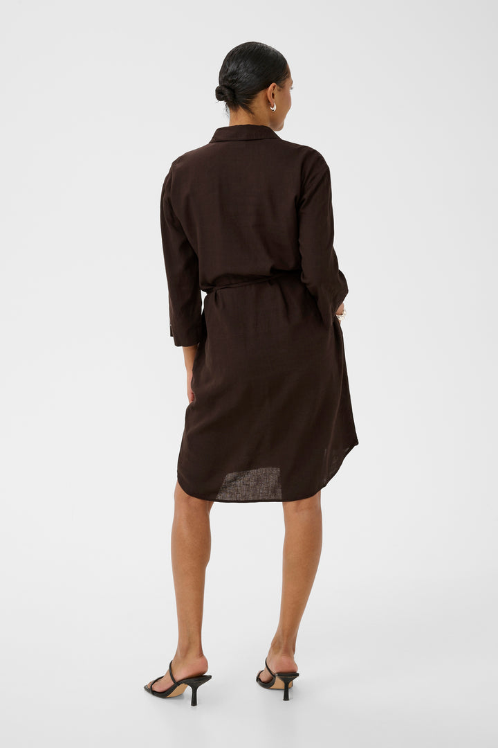 Robe chemise rayée Milia - En viscose LivaEco et lin