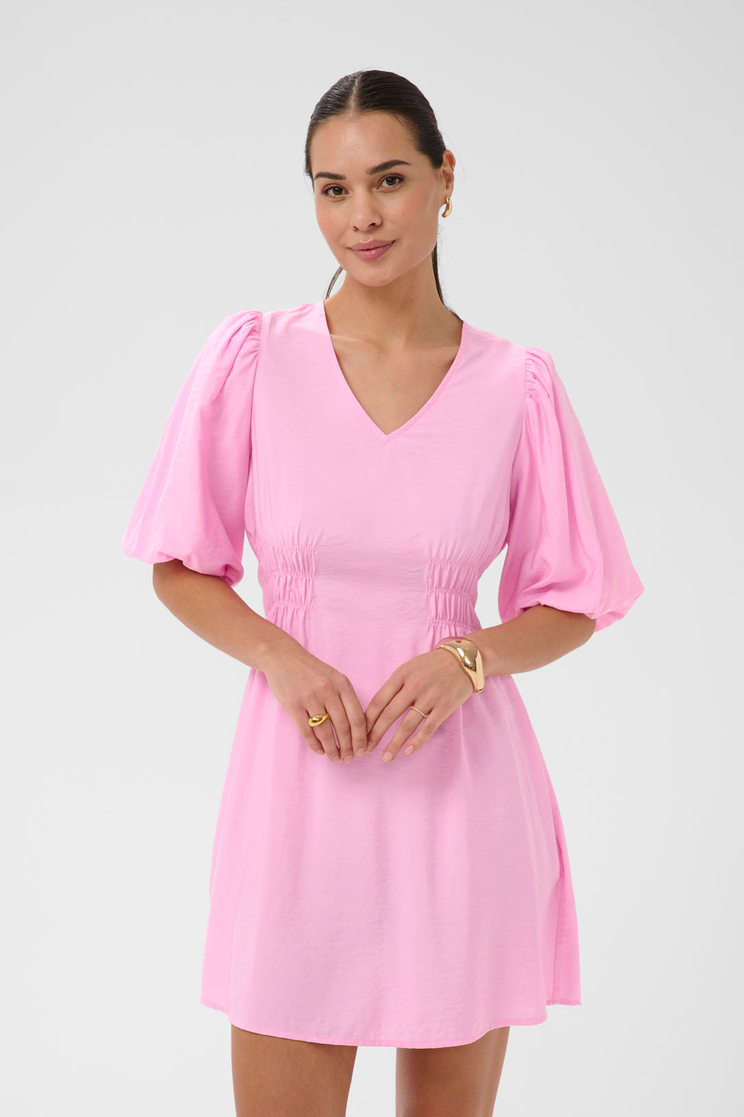Robe ajustée Neema – Manches bouffantes et viscose écoresponsable