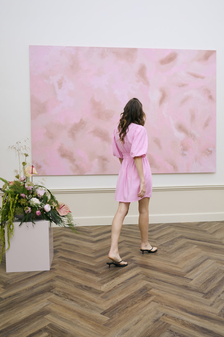 Robe ajustée Neema – Manches bouffantes et viscose écoresponsable