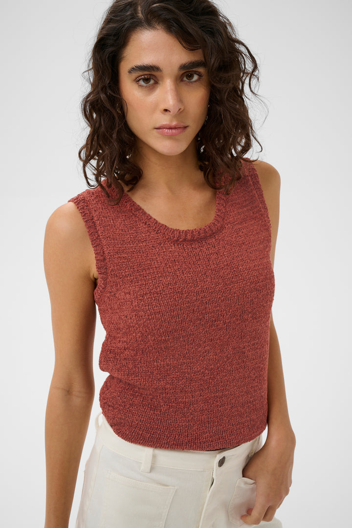 Pull sans manches en maille douce Silivia