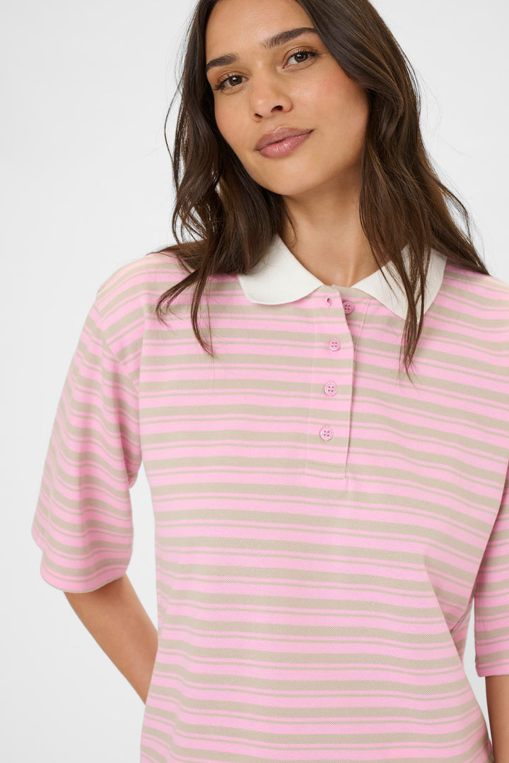 Miala Fine-Striped Polo T-shirt - Organic Cotton