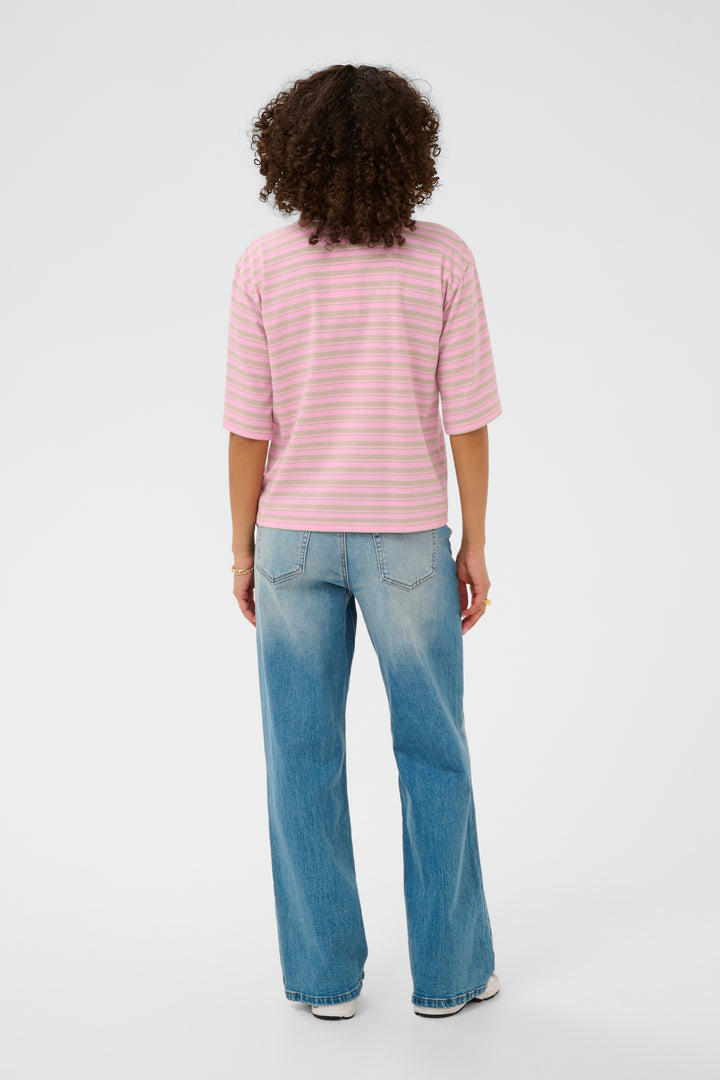 Miala Fine-Striped Polo T-shirt - Organic Cotton