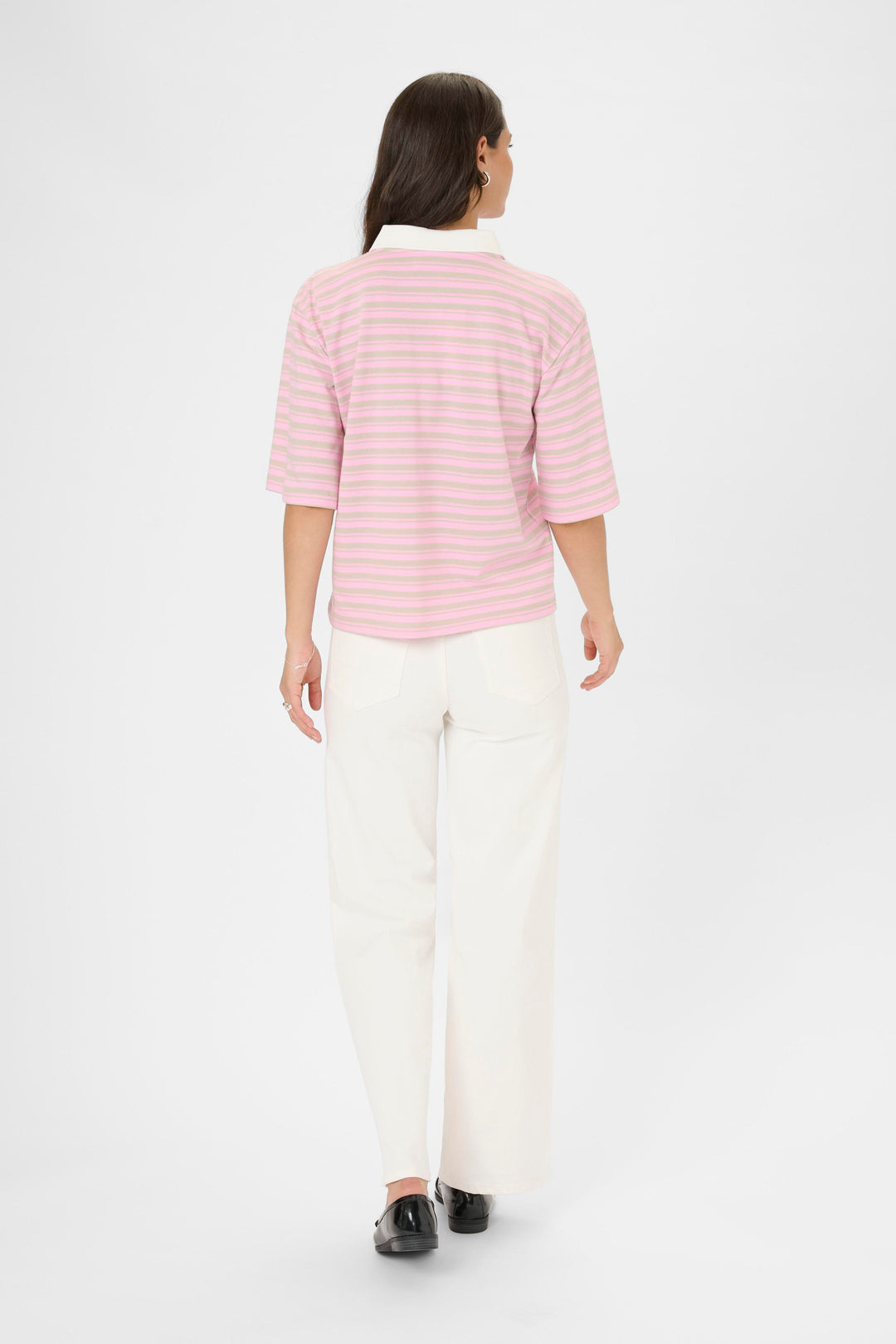 Miala Fine-Striped Polo T-shirt - Organic Cotton