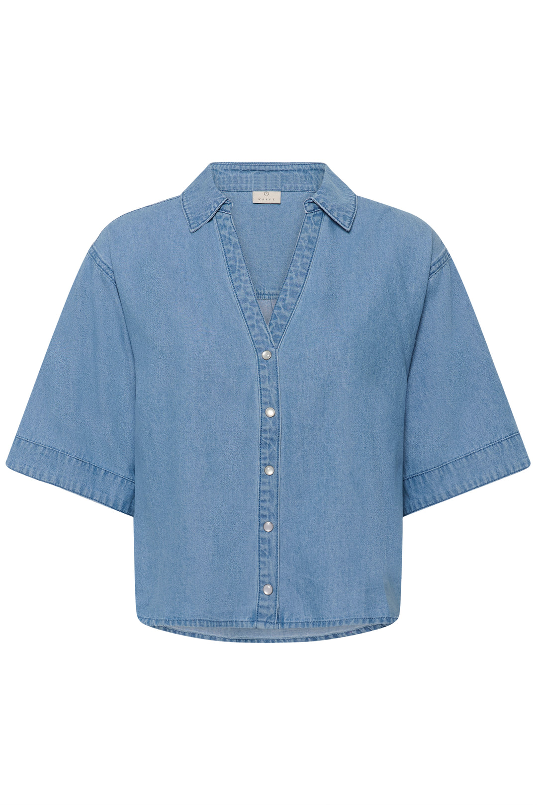 Chemise en denim souple Jade – Manches courtes et 100% coton