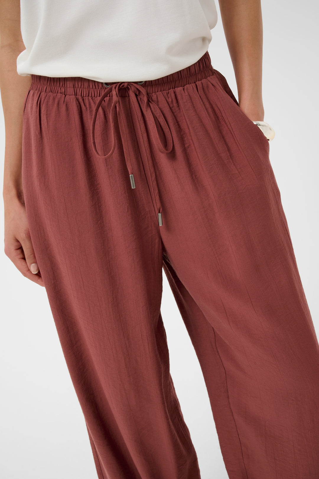 Pantalon large décontracté Emily - Taille haute élastique