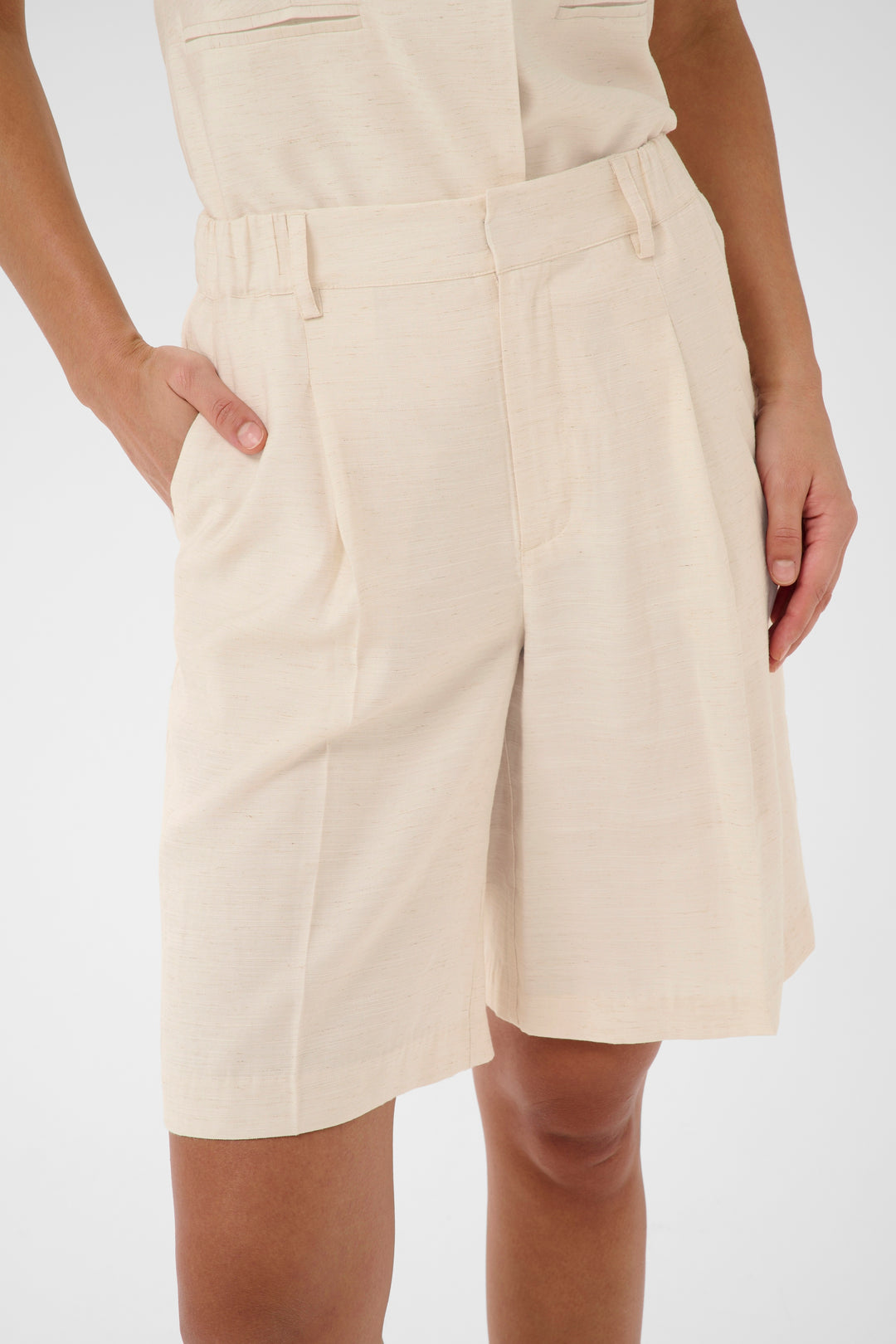 Bermuda habillé à taille haute Annetta - Coupe ample style tailleur