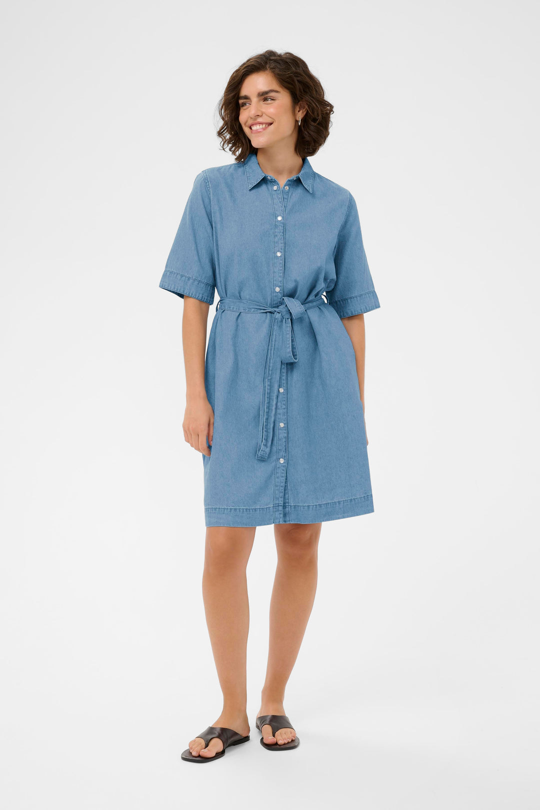 Robe en coton Jade - Coupe évasée et taille cintré