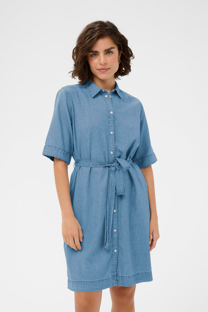 Robe en coton Jade - Coupe évasée et taille cintré