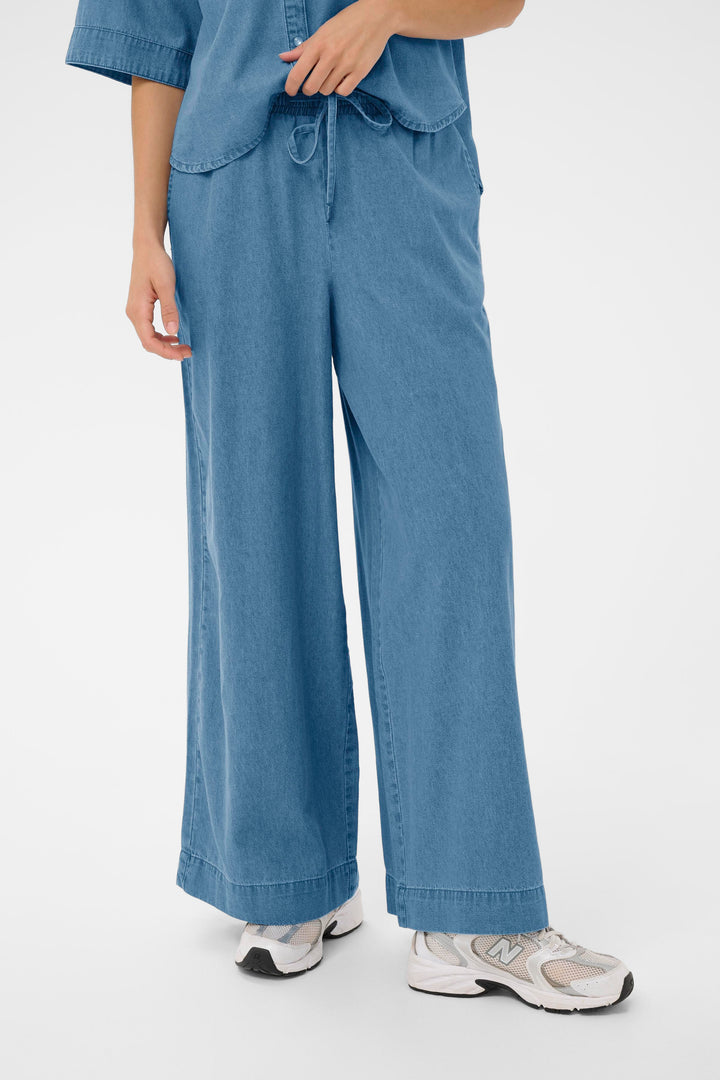 Pantalon large à taille haute Jade - 100% coton