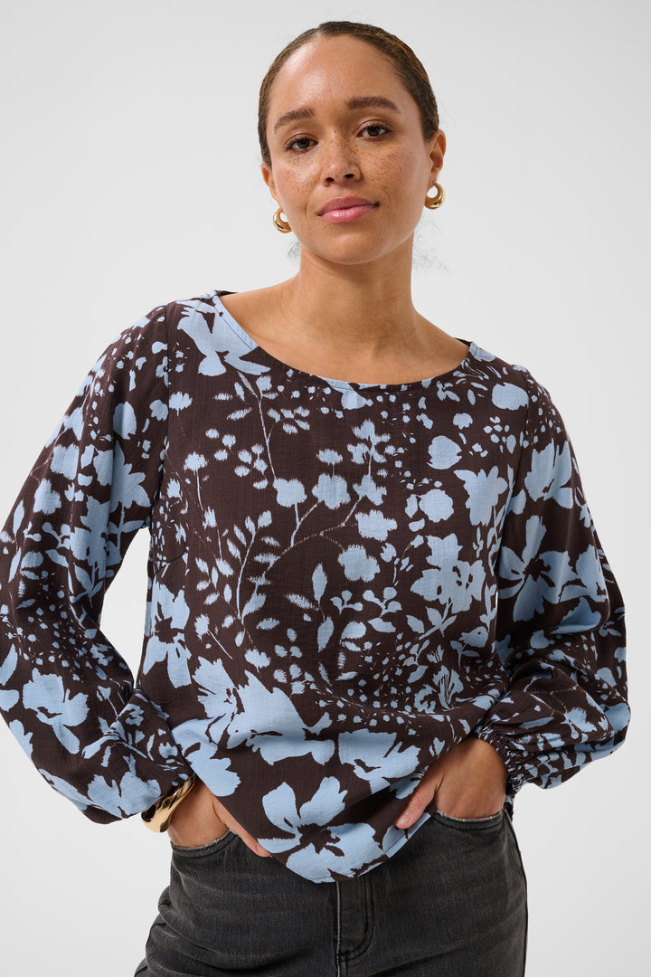 Blouse Nadira - Motif floral avec manches bouffantes