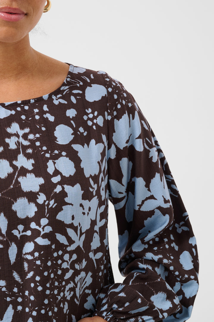 Blouse Nadira - Motif floral avec manches bouffantes