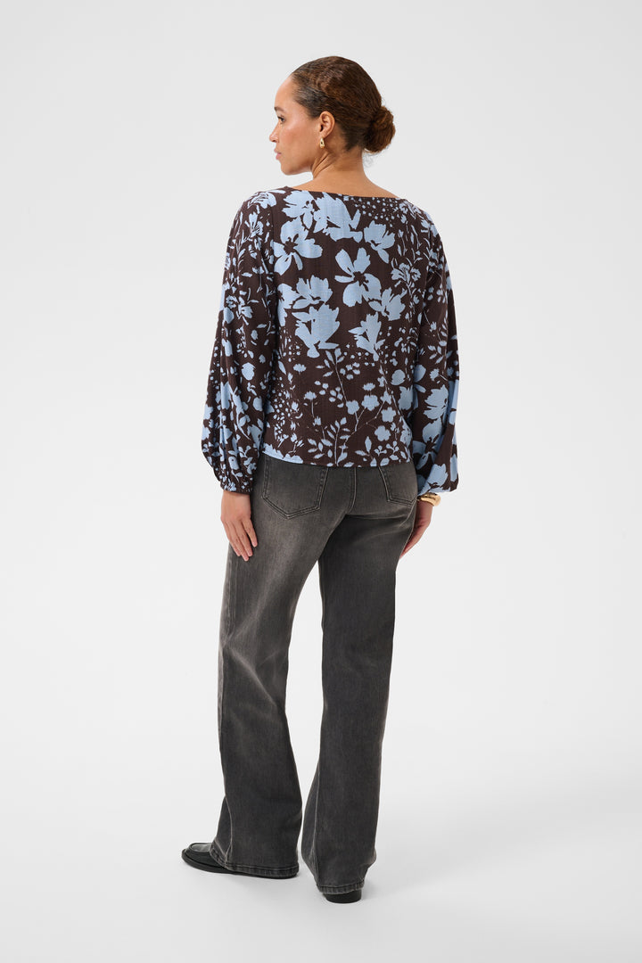 Blouse Nadira - Motif floral avec manches bouffantes