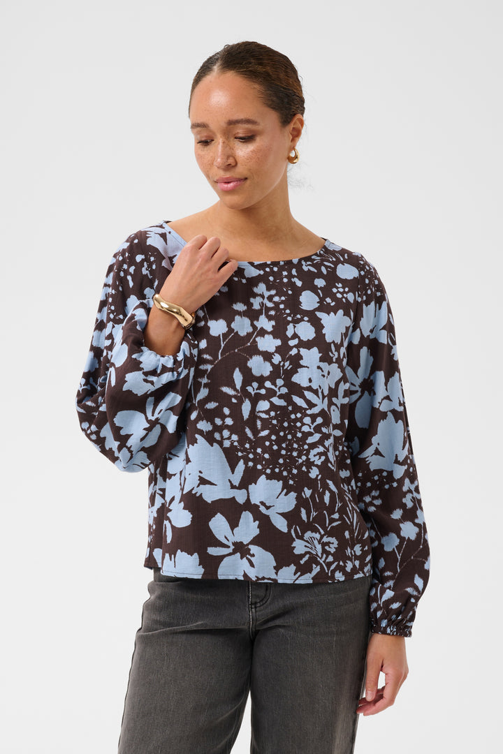 Blouse Nadira - Motif floral avec manches bouffantes