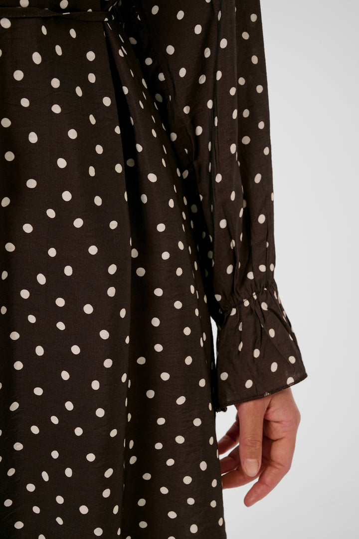 La robe à pois Dotte - À manches longues et ceinture amovible