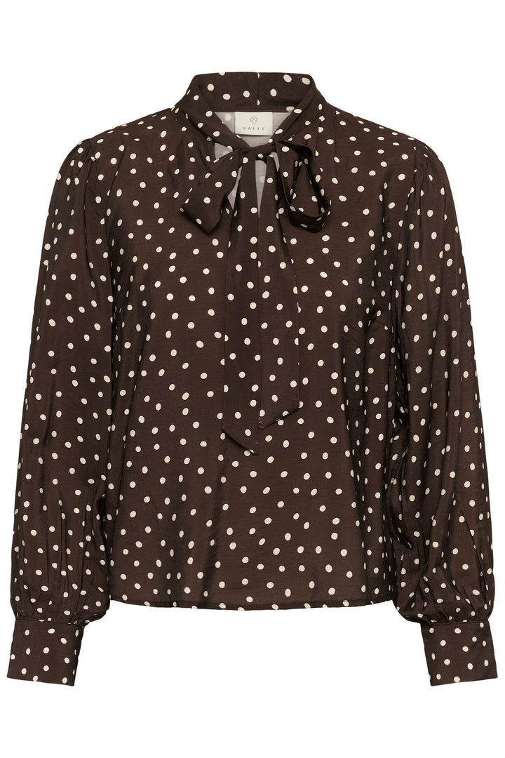 La blouse à pois Dotte - À col noué et manches longues