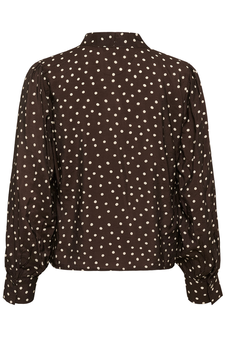 La blouse à pois Dotte - À col noué et manches longues