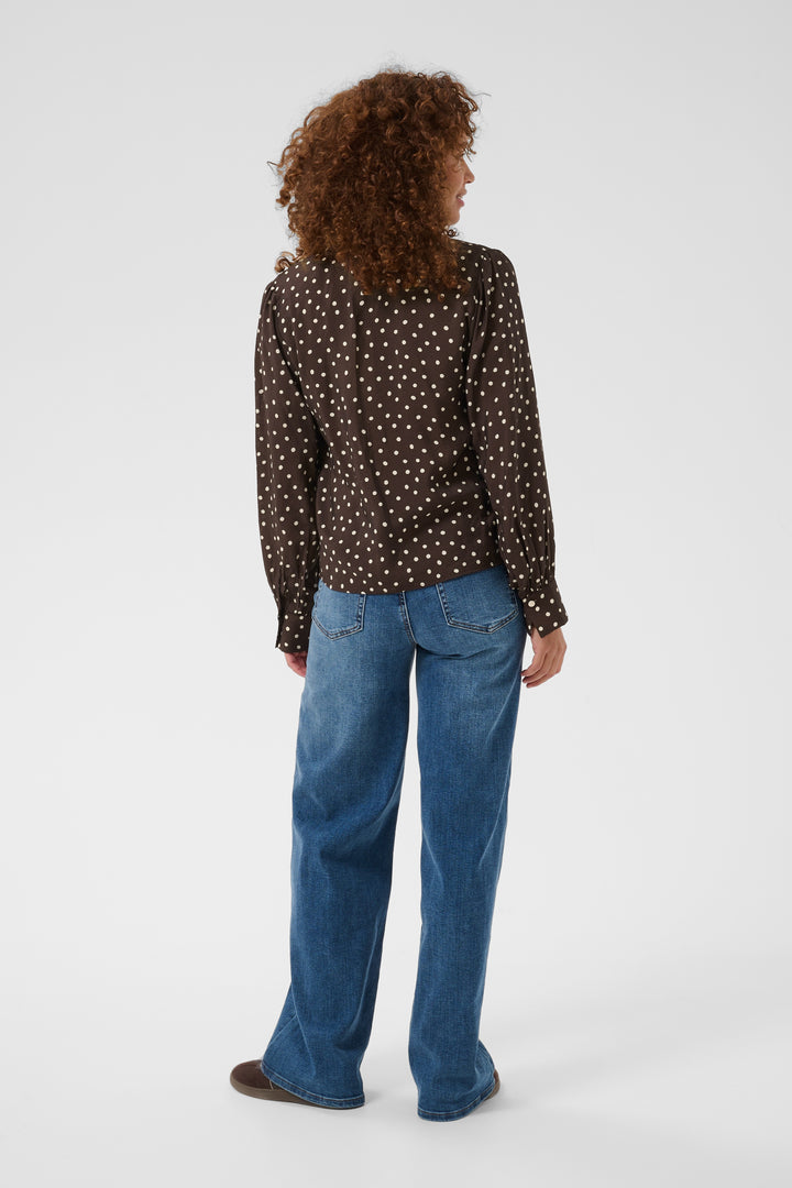 La blouse à pois Dotte - À col noué et manches longues
