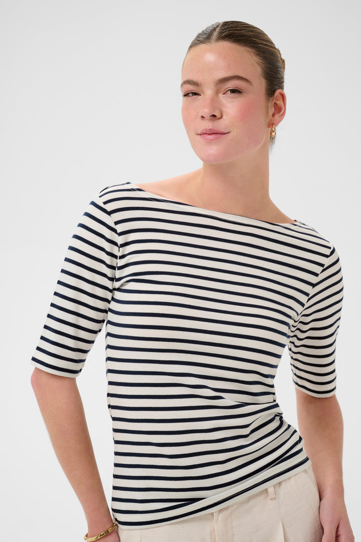 T-shirt col bateau Liddy – Rayé et ajusté