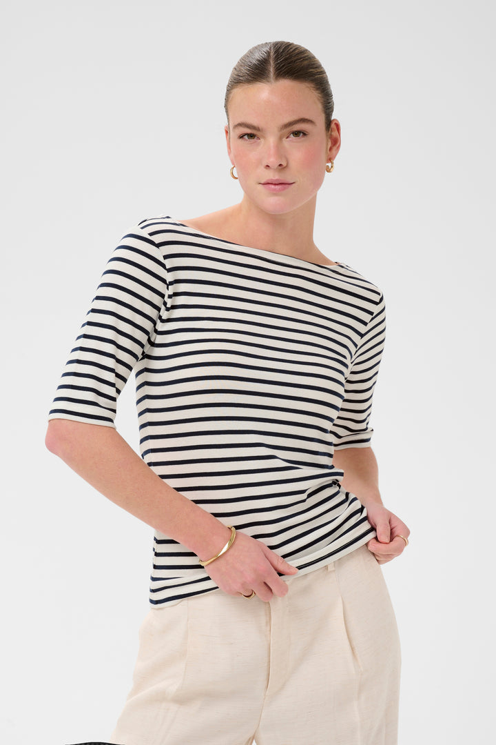 T-shirt col bateau Liddy – Rayé et ajusté