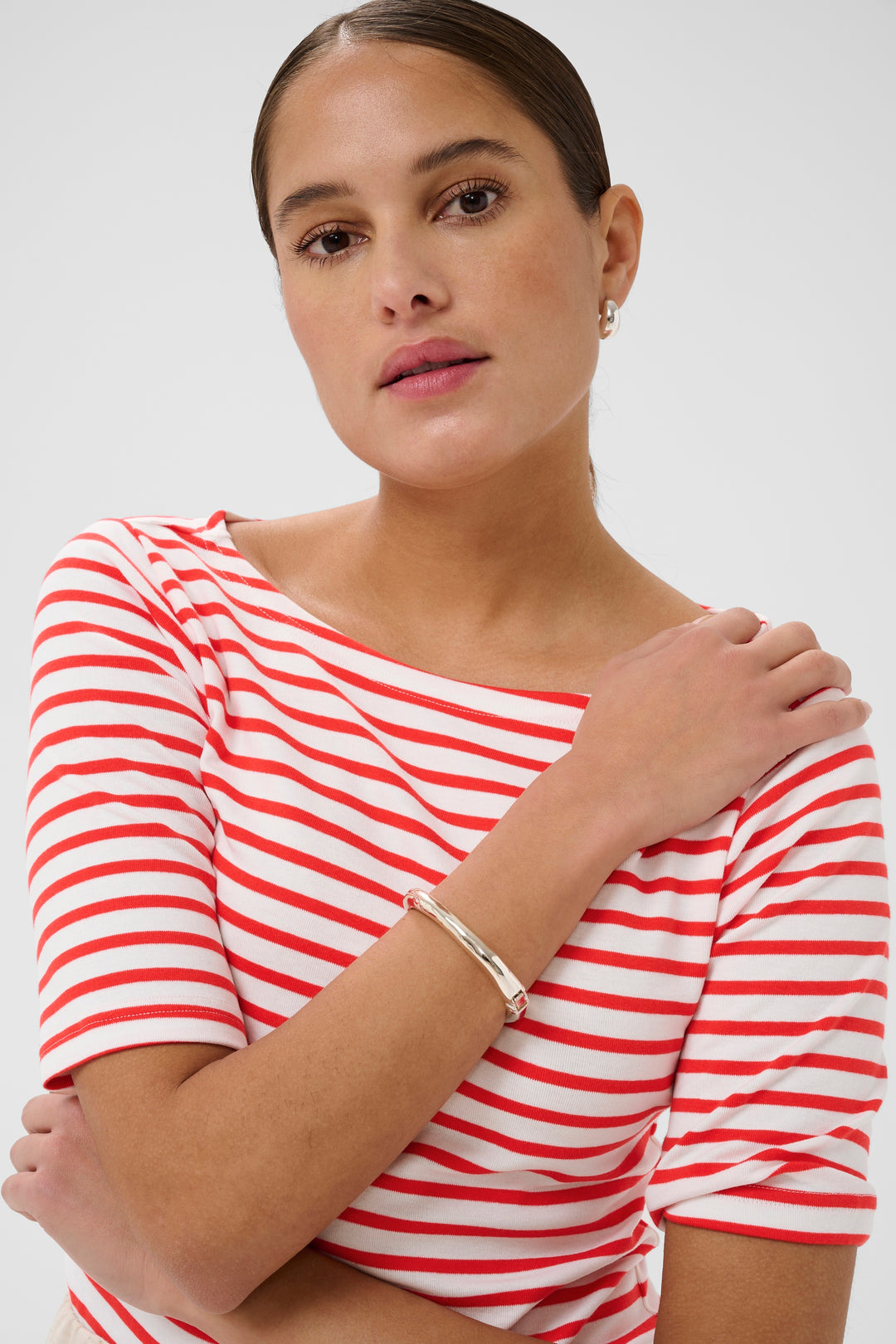 T-shirt col bateau Liddy – Rayé et ajusté