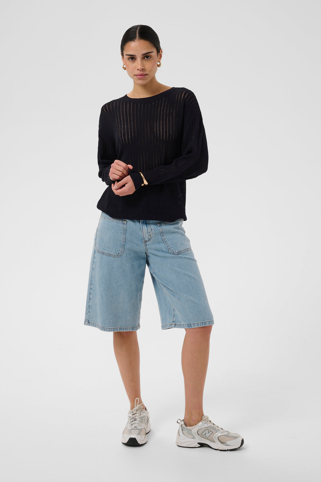 Chandail en tricot de fibres recyclées Abalina - Haut léger à maille