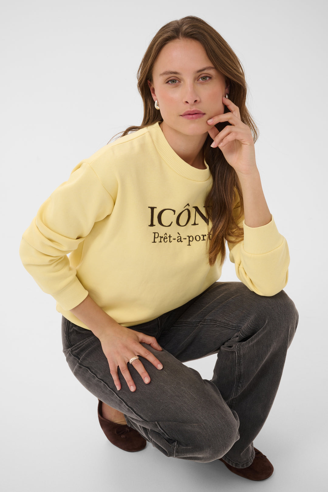 Chandail ouaté en coton mélangé Roseanne - Décontracté à imprimé