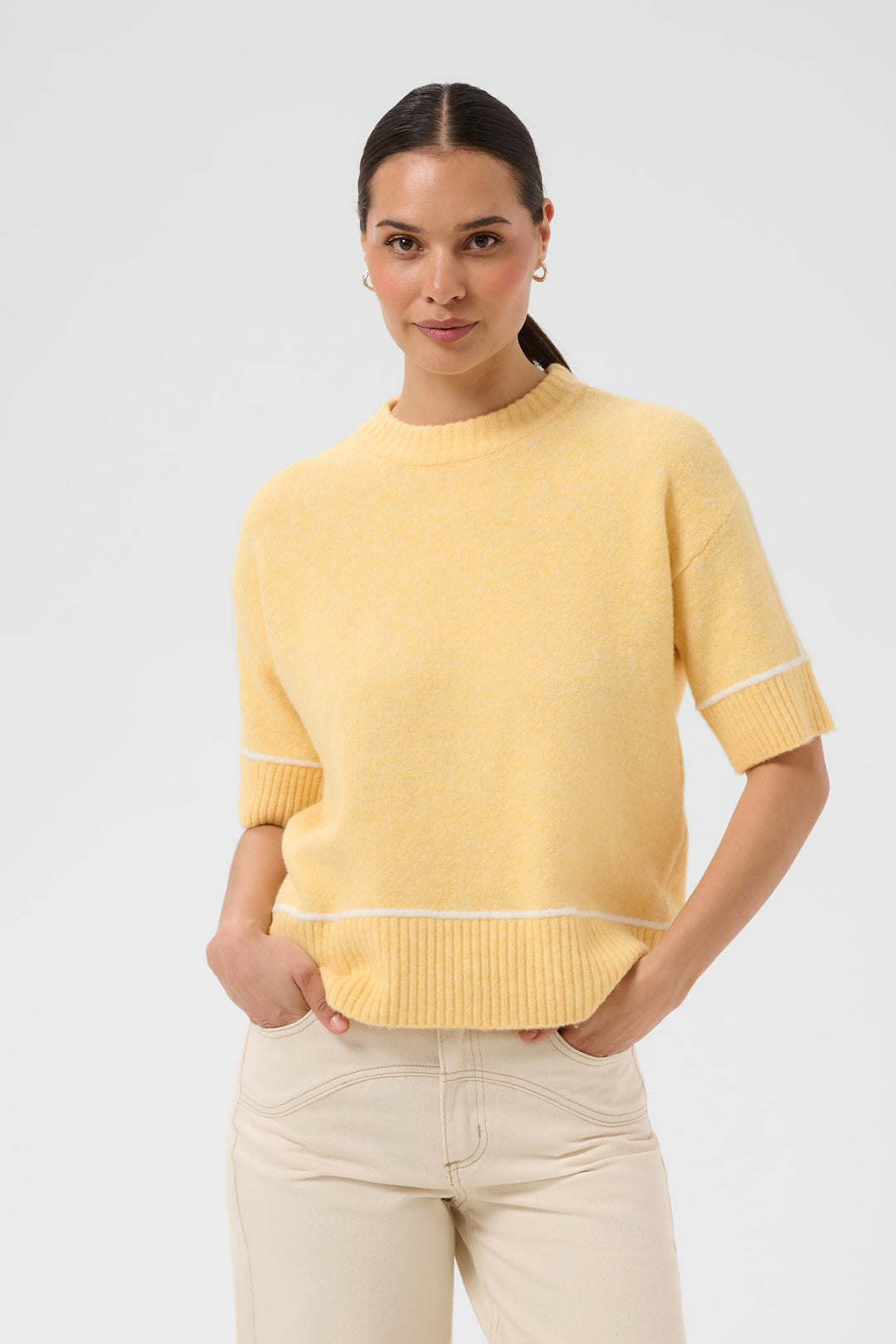 Chandail en tricot avec laine certifiée Kajinie - À manches mi-longues