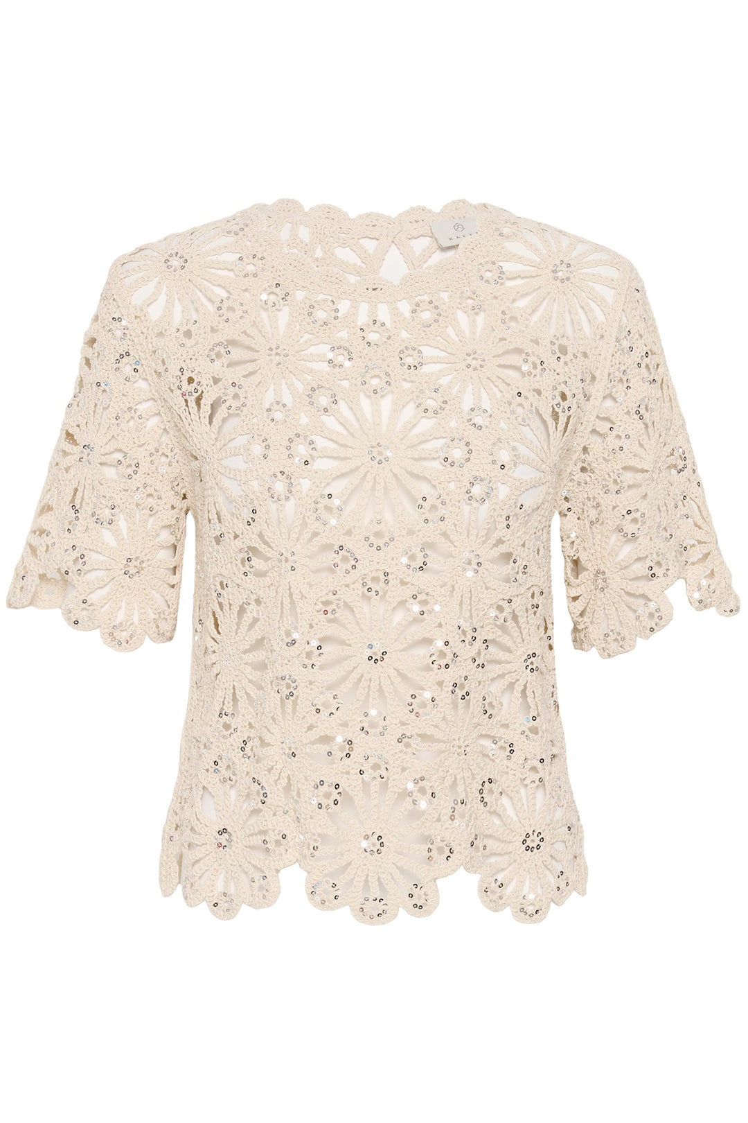 Chandail en crochet fleuri Callista – 100% coton
