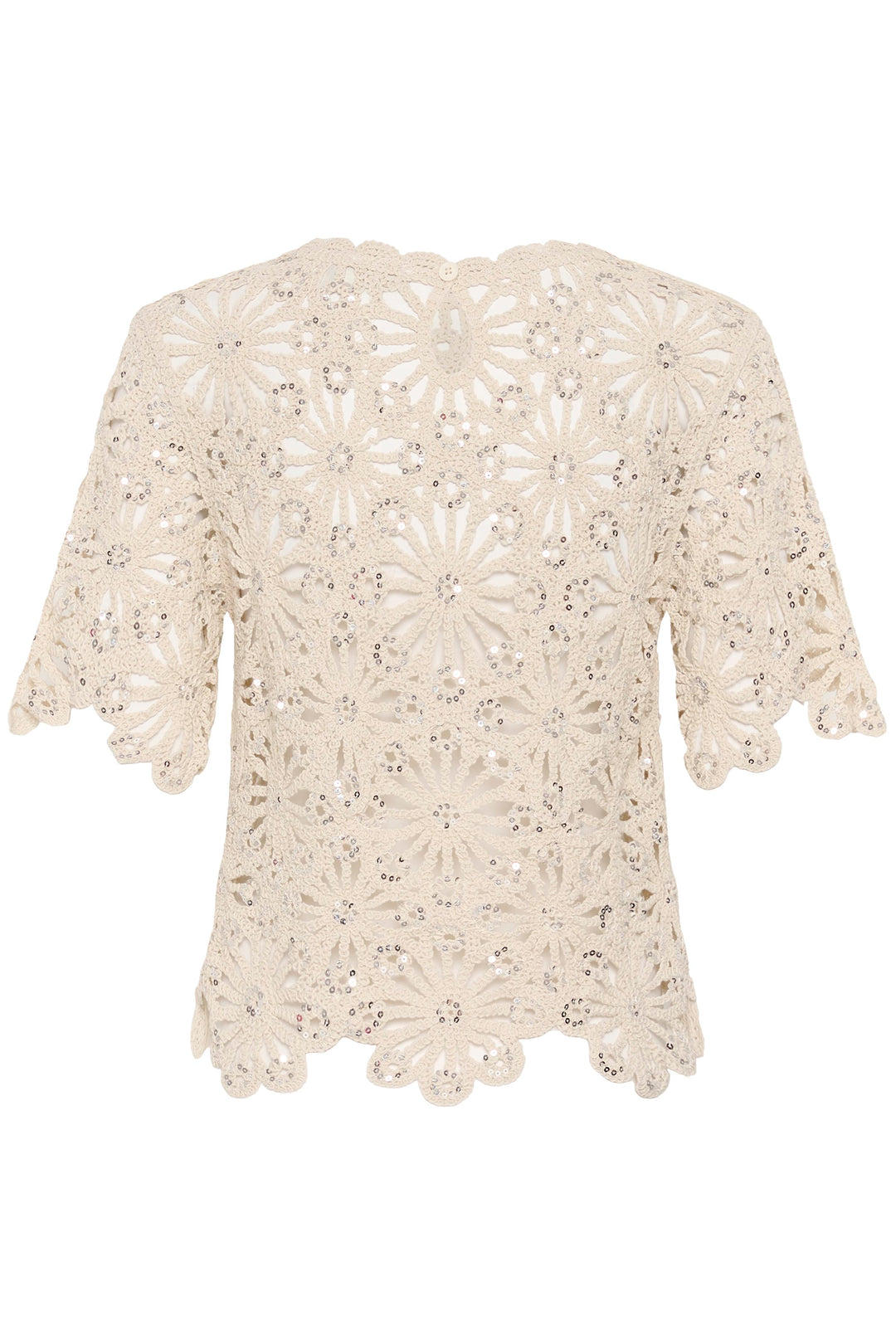 Chandail en crochet fleuri Callista – 100% coton