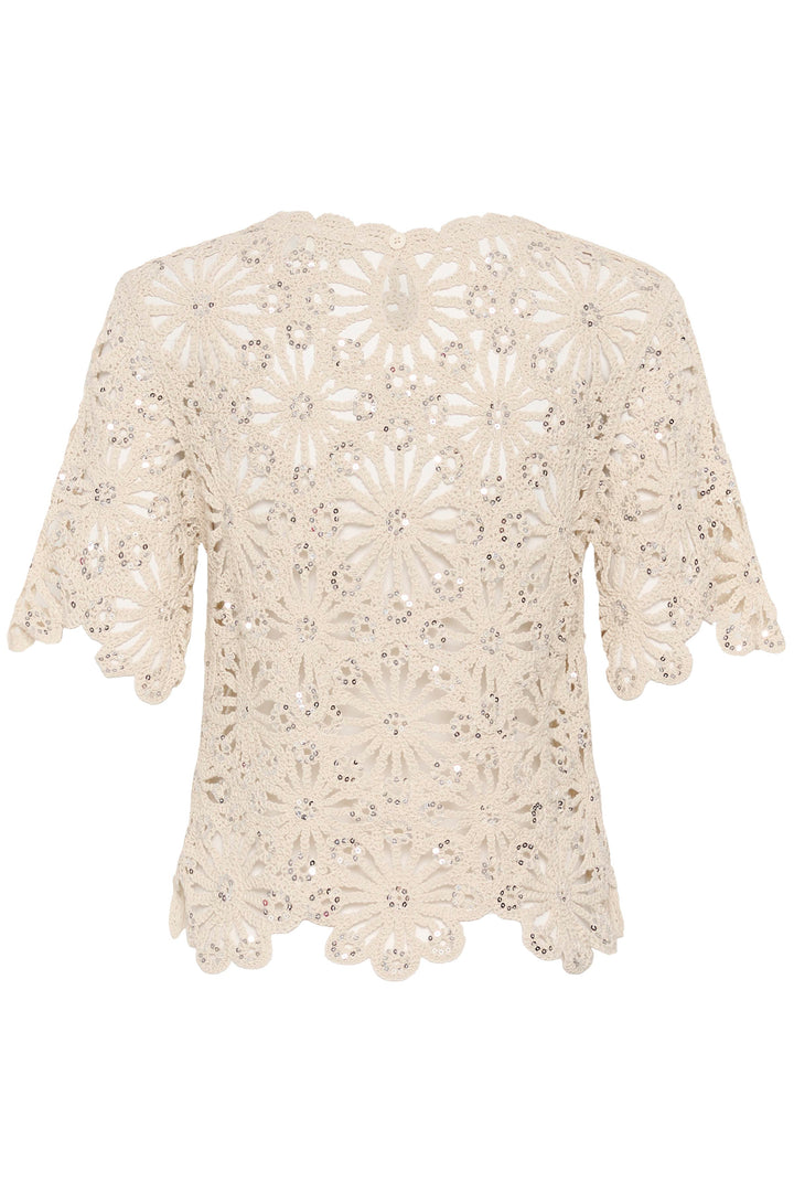 Chandail en crochet fleuri Callista – 100% coton
