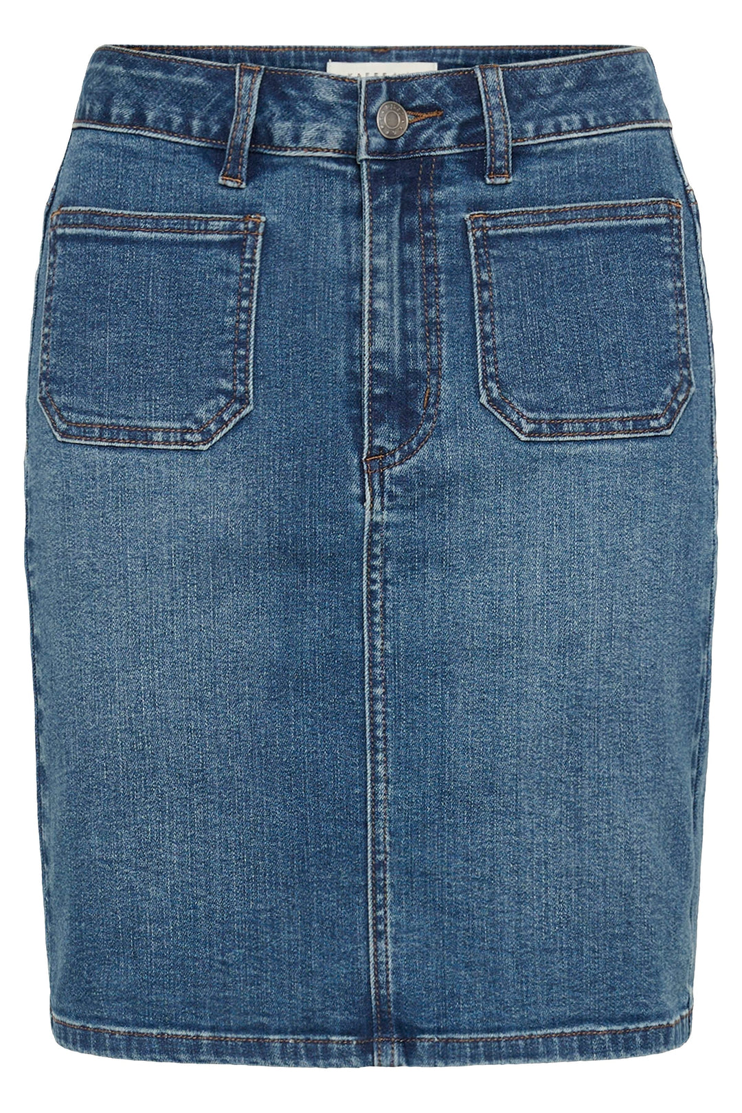 Jupe en jean taille haute Brook – Ajustée en denim extensible