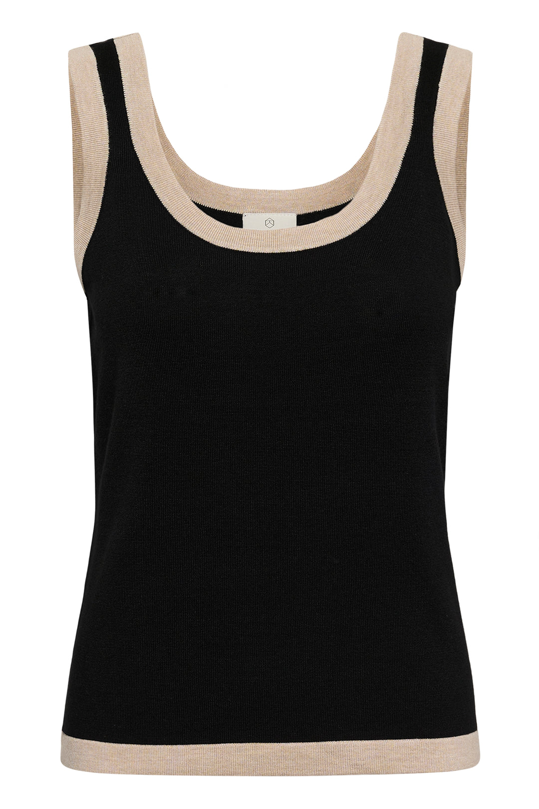 Camisole en tricot de viscose Ecovero Lizza -Soyeux à bordures contrastées
