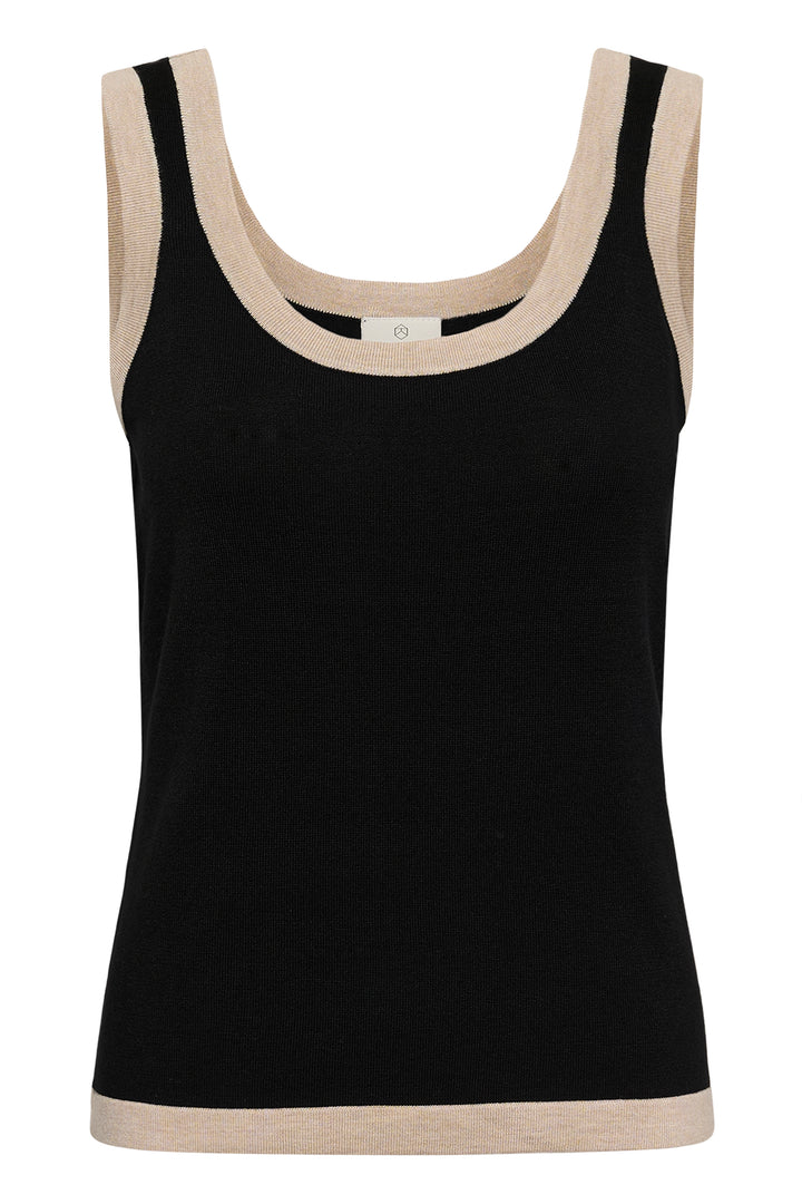 Camisole en tricot de viscose Ecovero Lizza -Soyeux à bordures contrastées