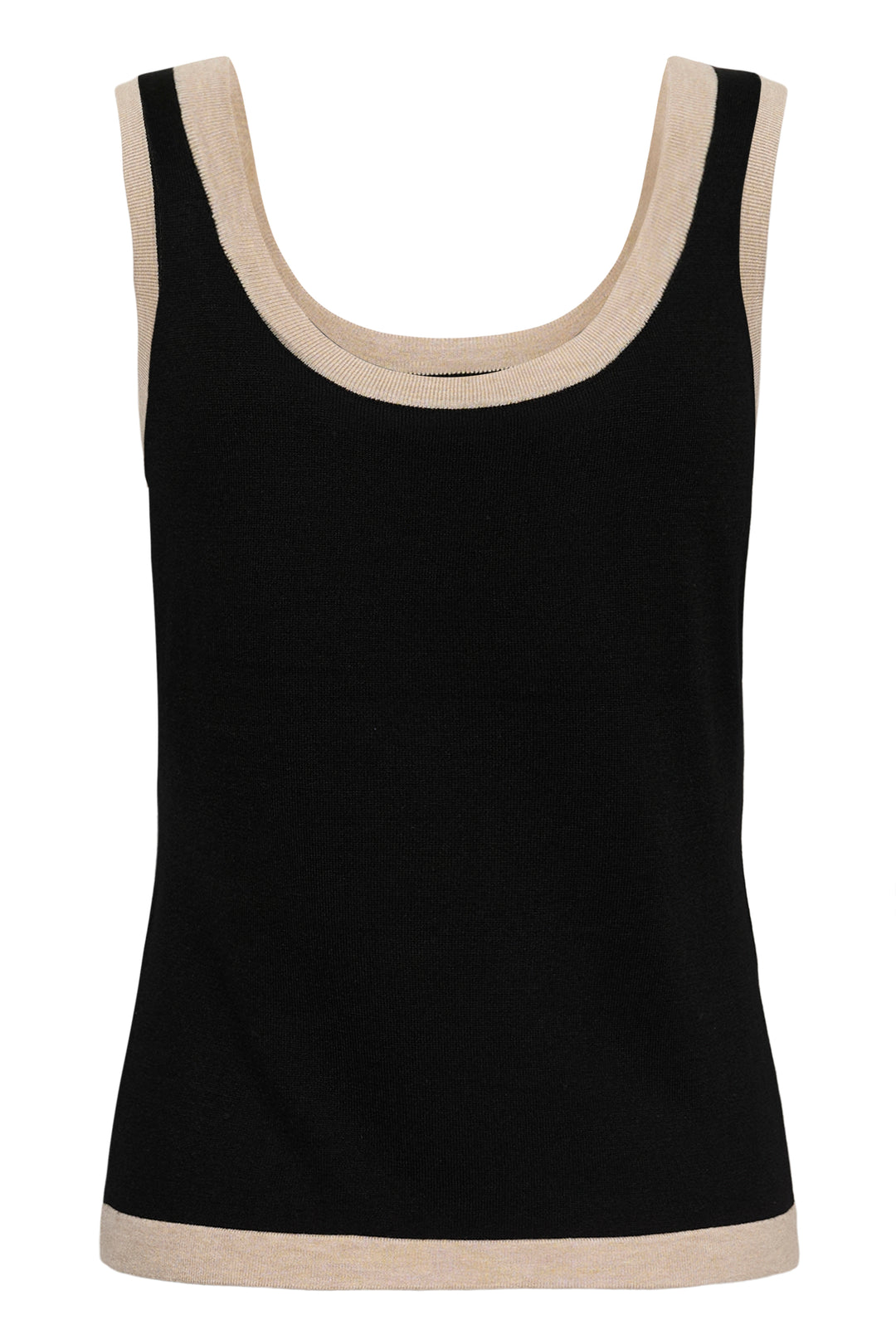 Camisole en tricot de viscose Ecovero Lizza -Soyeux à bordures contrastées