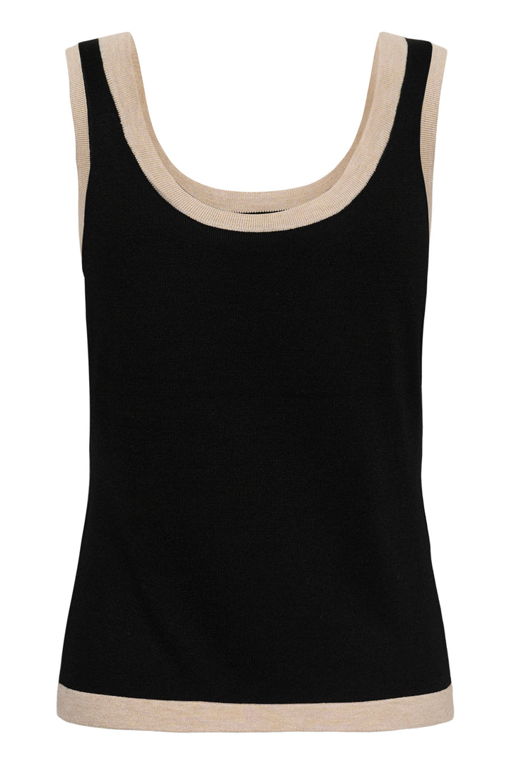 Camisole en tricot de viscose Ecovero Lizza -Soyeux à bordures contrastées