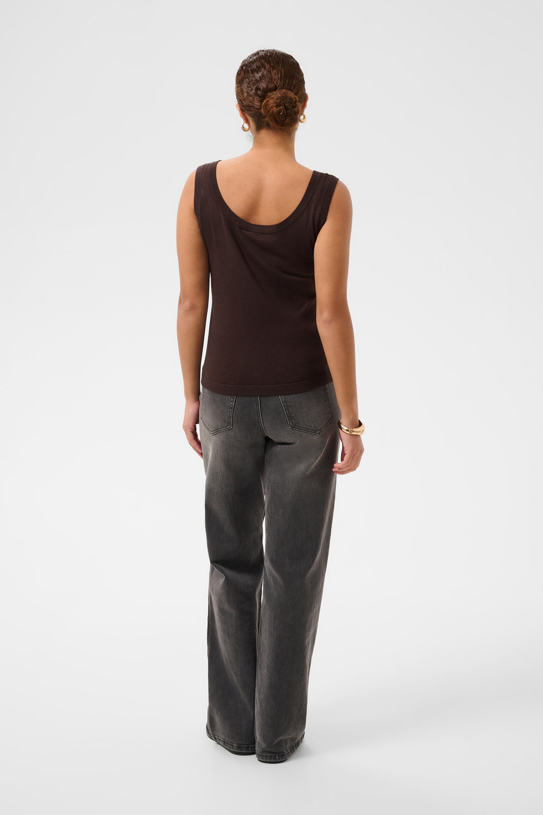 Camisole en tricot de viscose Ecovero Lizza -Soyeux à bordures contrastées