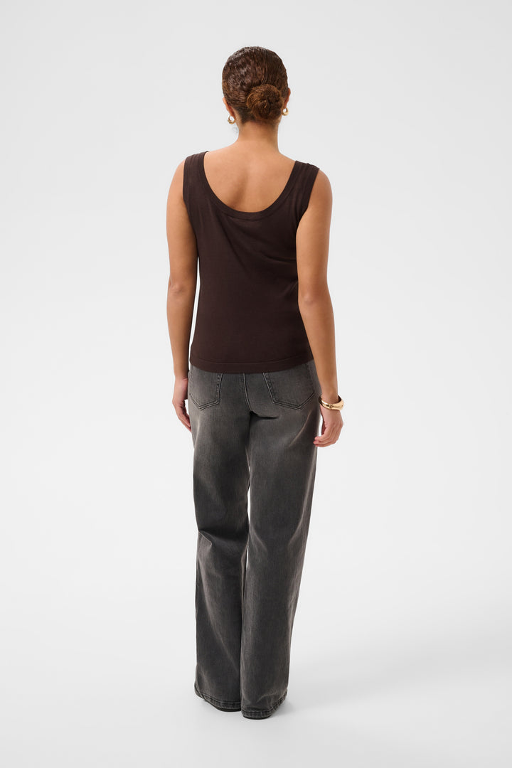 Camisole en tricot de viscose Ecovero Lizza -Soyeux à bordures contrastées